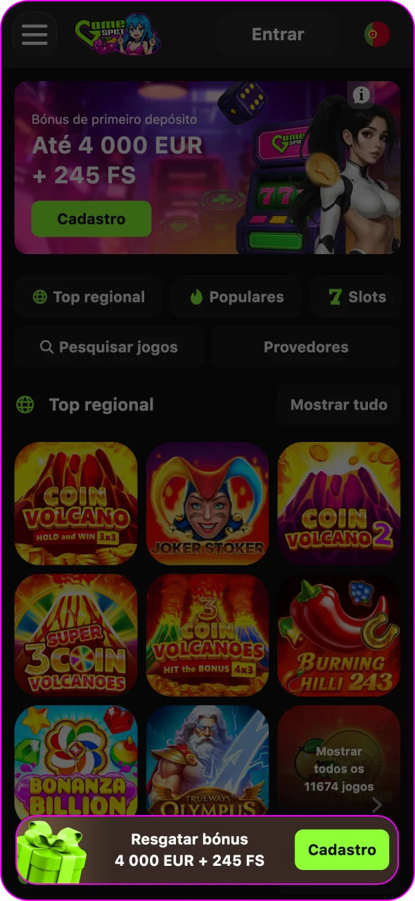 Abra a aplicação Gamespot e encontre o botão de registo.