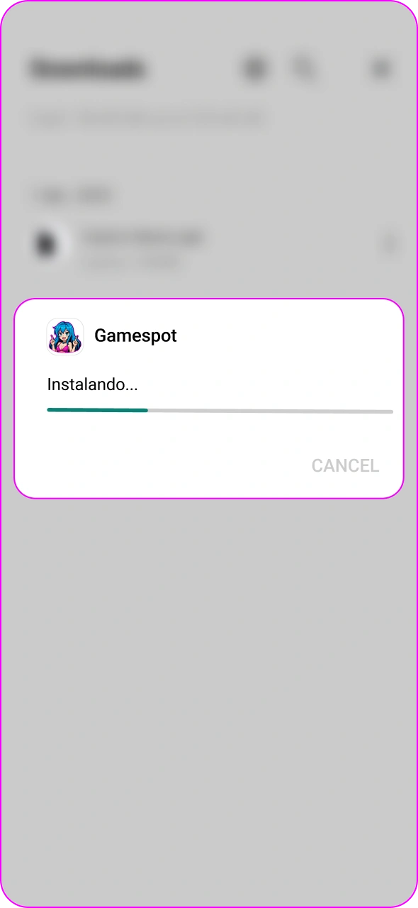 Siga as instruções e aguarde a conclusão da instalação do Gamespot.