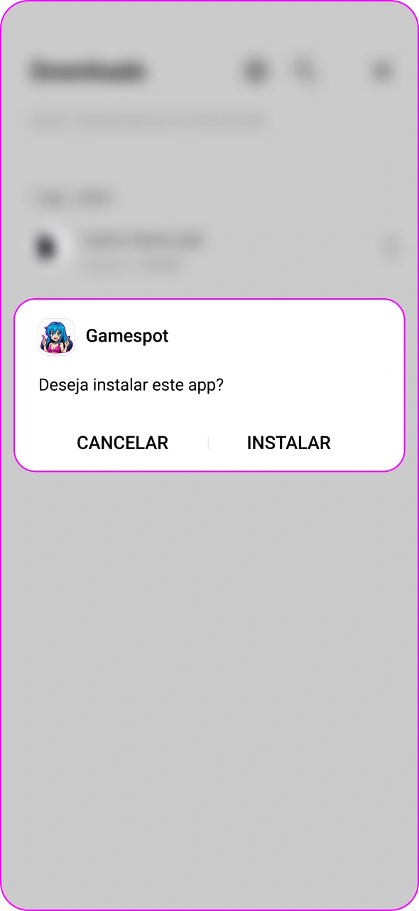 Localize o ficheiro APK descarregado e inicie o processo de instalação.